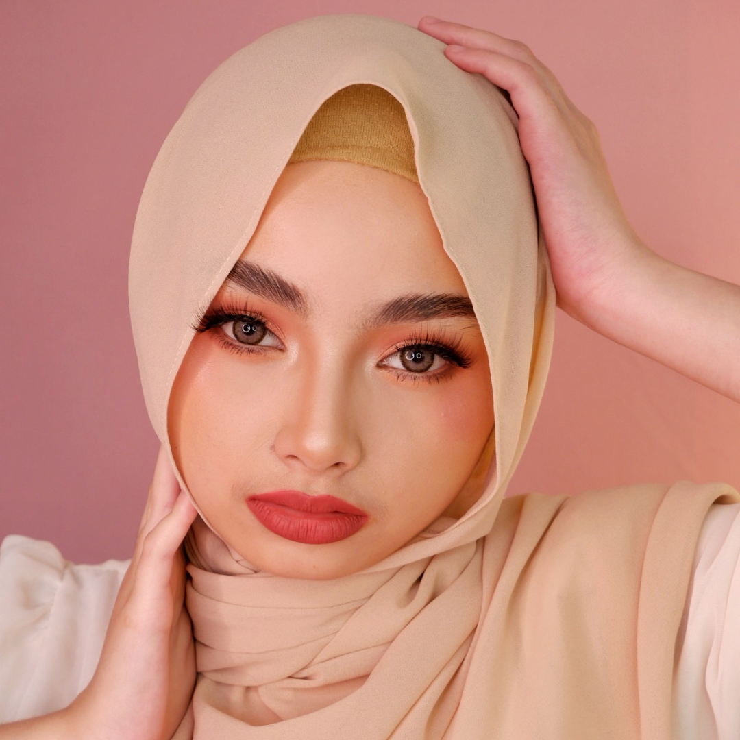 Premium Chiffon Hijab-Beige