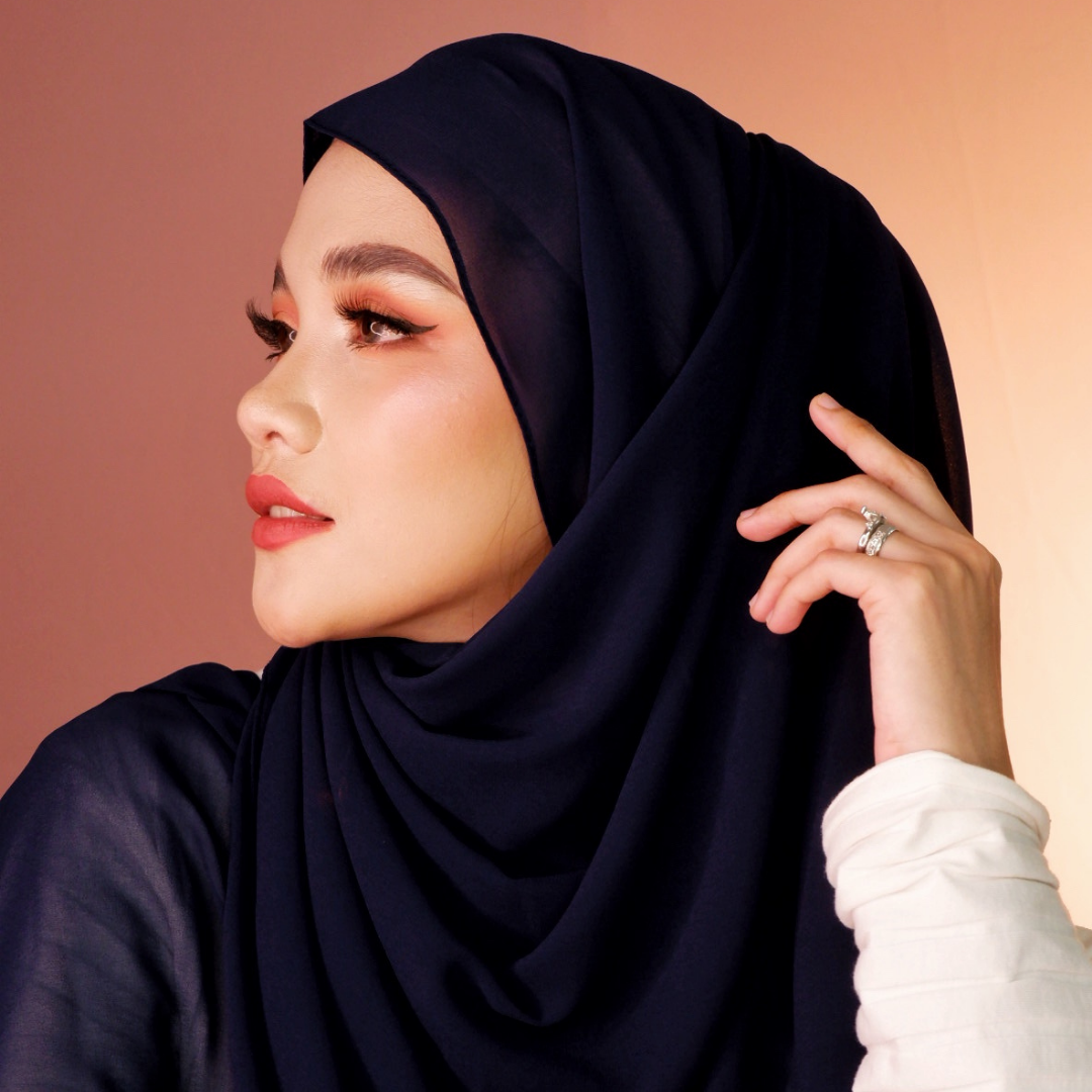 Premium Chiffon Hijab-Black