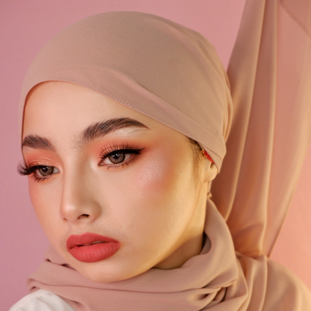 Premium Chiffon Hijab-Taupe Pink