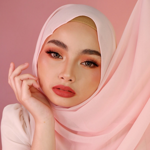 Premium Chiffon Hijab-Pale Rose