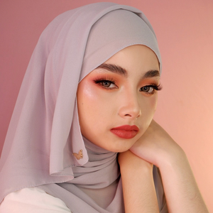 Premium Chiffon Hijab-Pewter