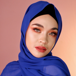 Premium Chiffon Hijab-Royal Blue