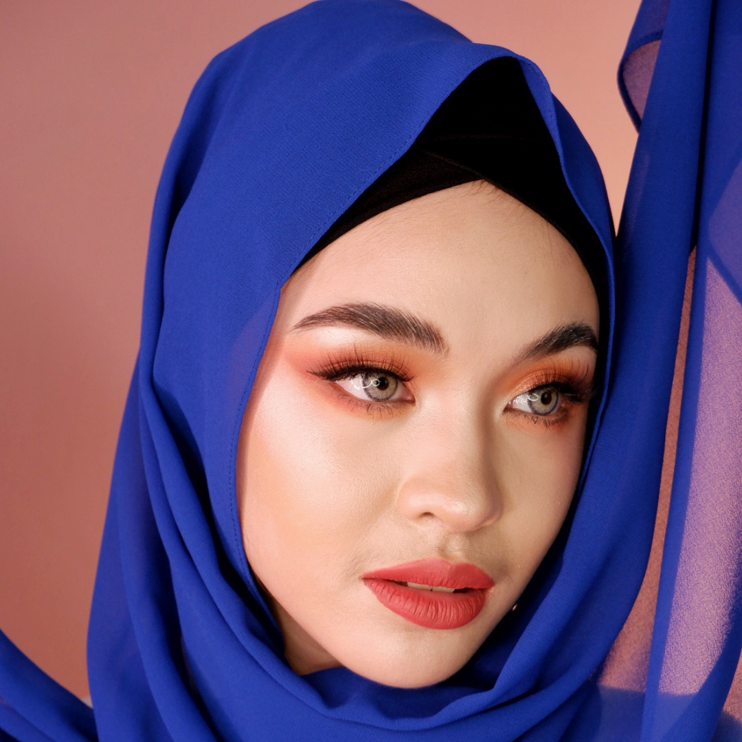 Premium Chiffon Hijab-Royal Blue