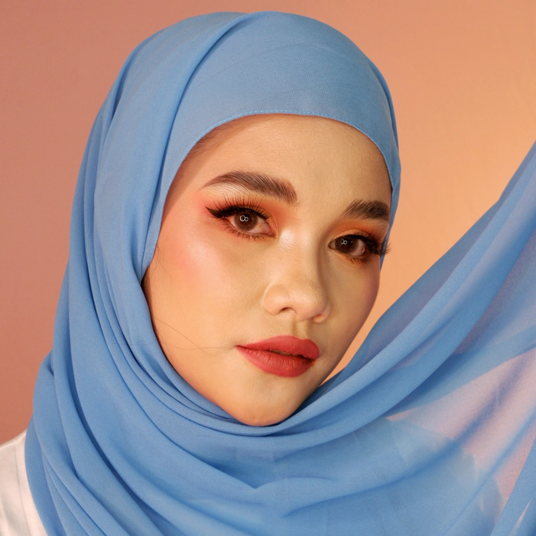 Premium Chiffon Hijab-Sky Blue