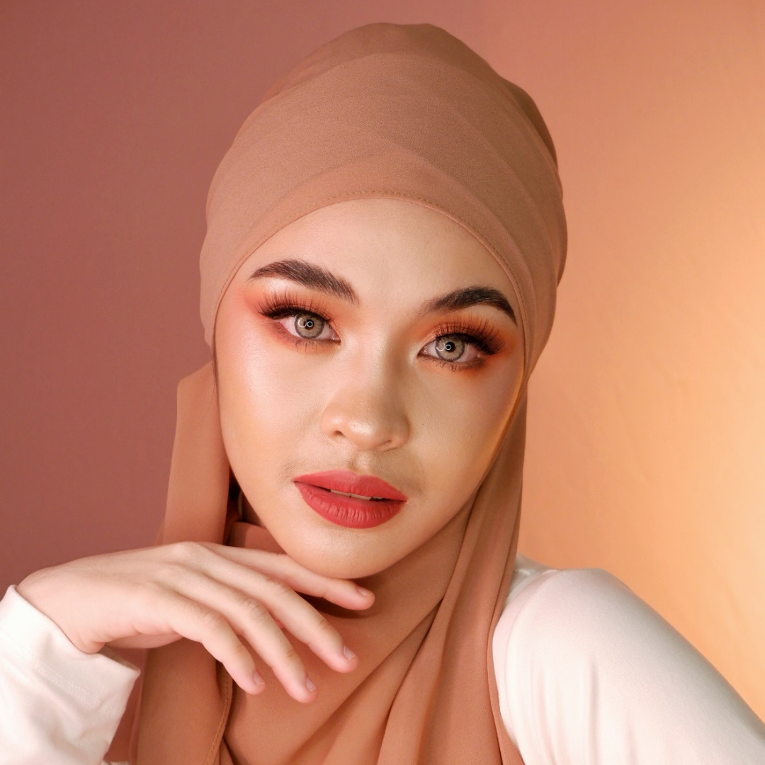 Premium Chiffon Hijab-Stone