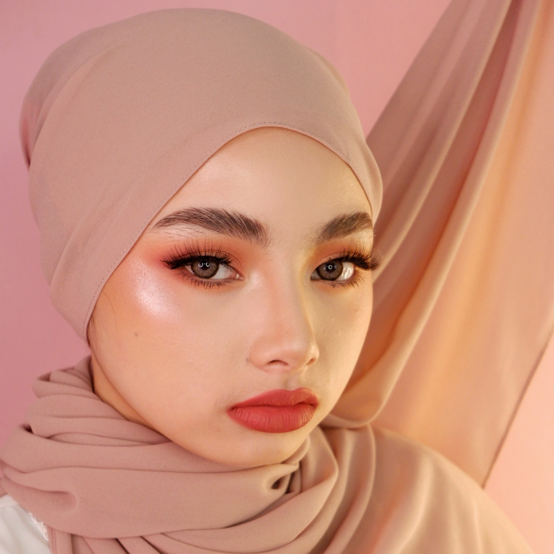 Premium Chiffon Hijab-Taupe Pink