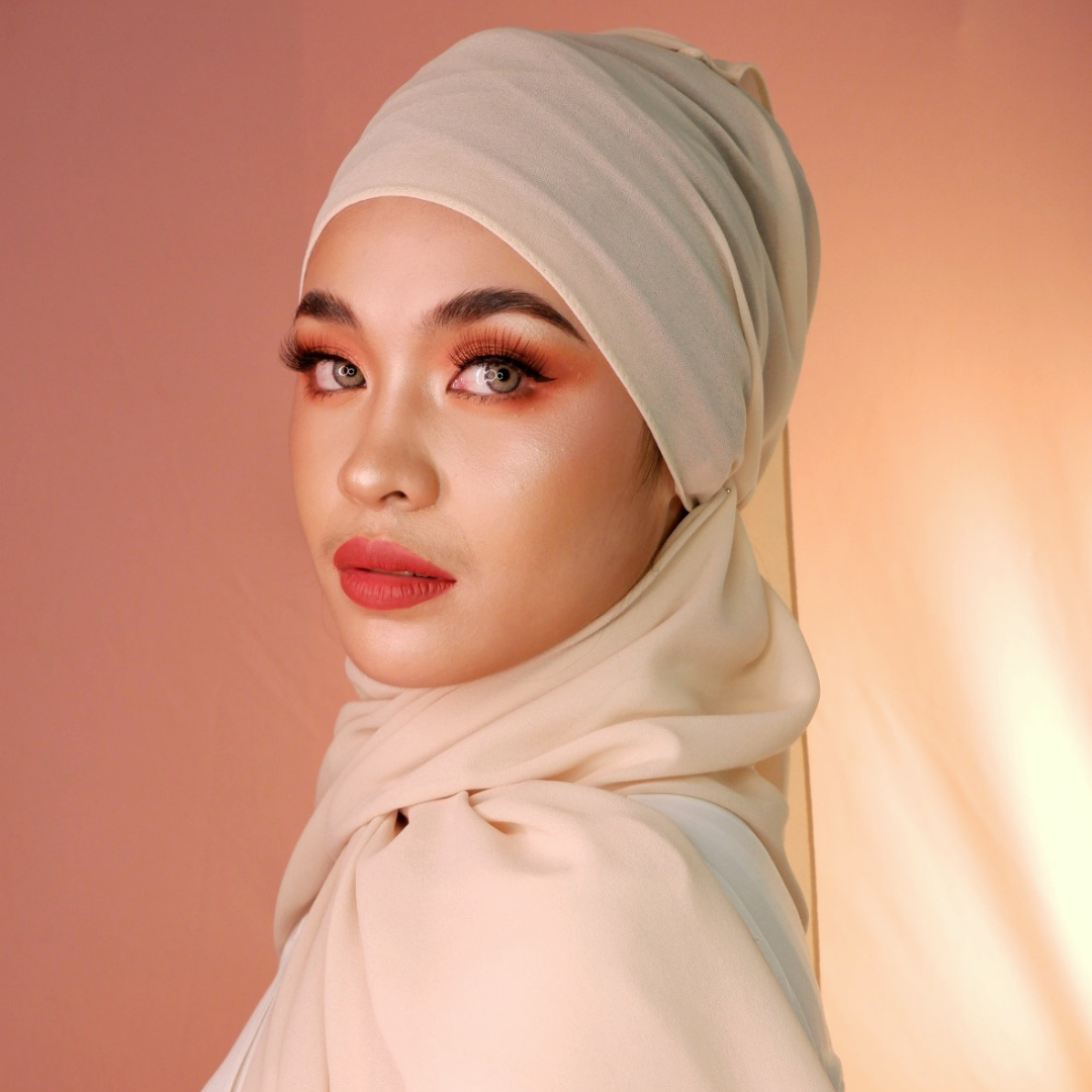 Premium Chiffon Hijab-Vanilla