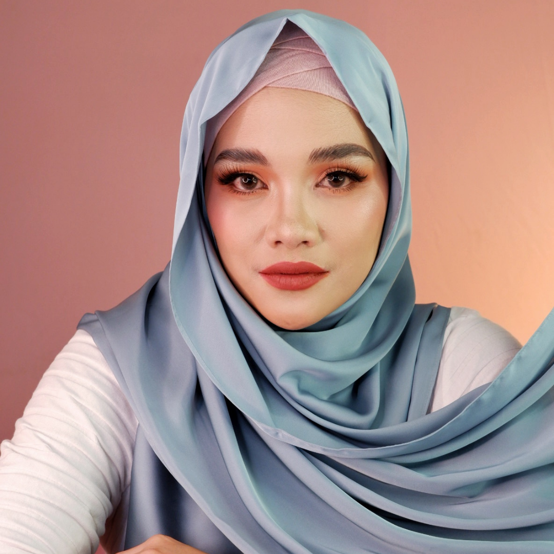 Premium Matte Satin Silk-Light Blue