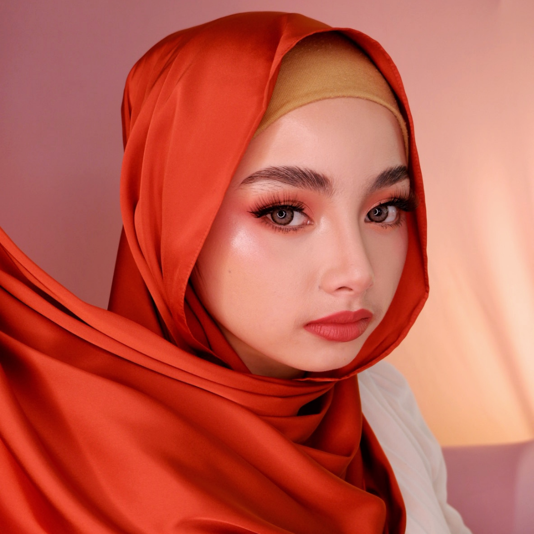 Premium Matte Satin Silk-Rust