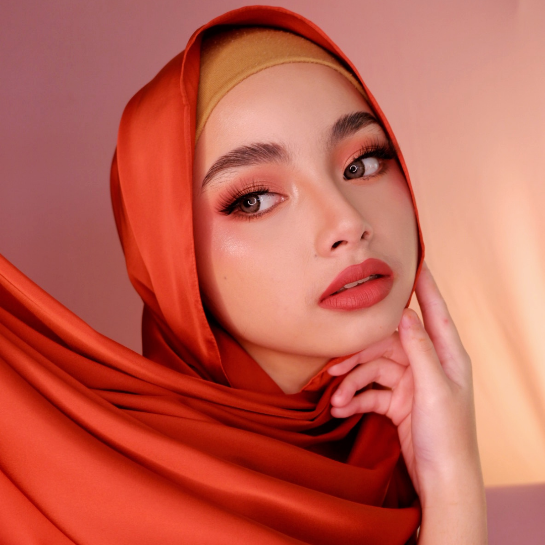 Premium Matte Satin Silk-Rust