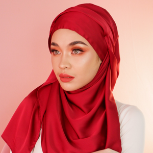 Premium Matte Satin Silk-Ruby Red