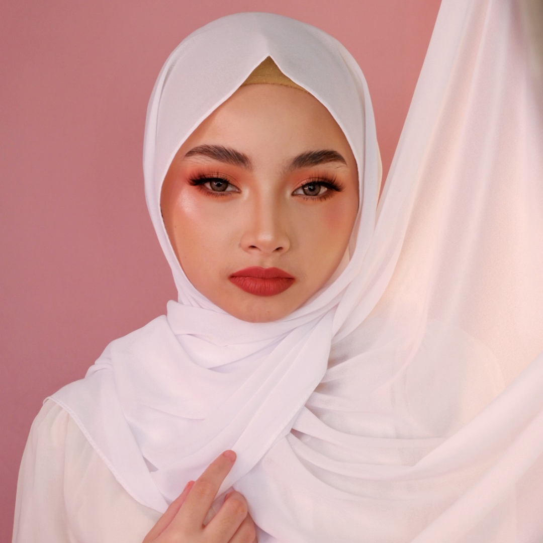 Premium Chiffon Hijab-Winter White